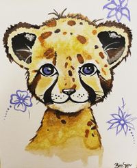 Baby Tiger Acryl Malerei