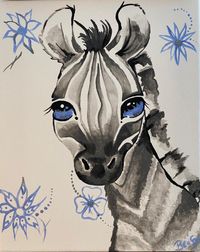 Baby Zebra - Acryl Malerei