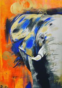 Elefant - Acryl Malerei